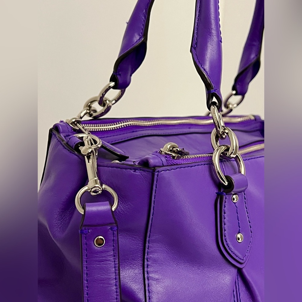 COACH Bright Purple Carryall In Smooth Relaxed Leather - Picture 13 of 14